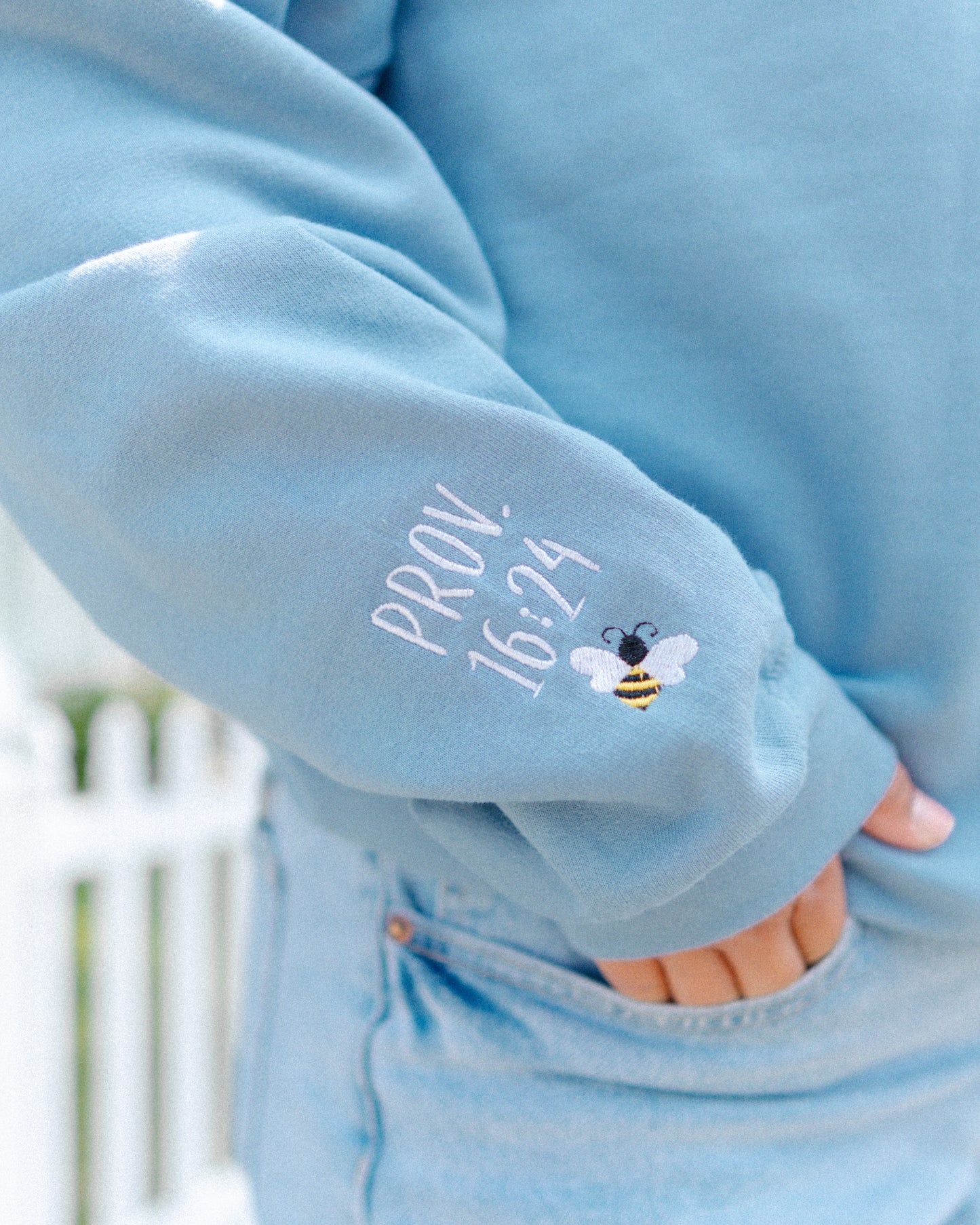 ‘Honey’ Embroidered Crewneck